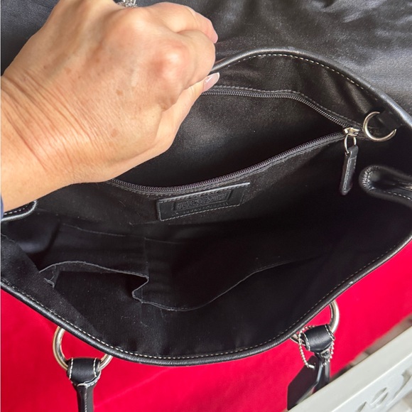 Black Leather Coach Handbag - Picture 6 of 7